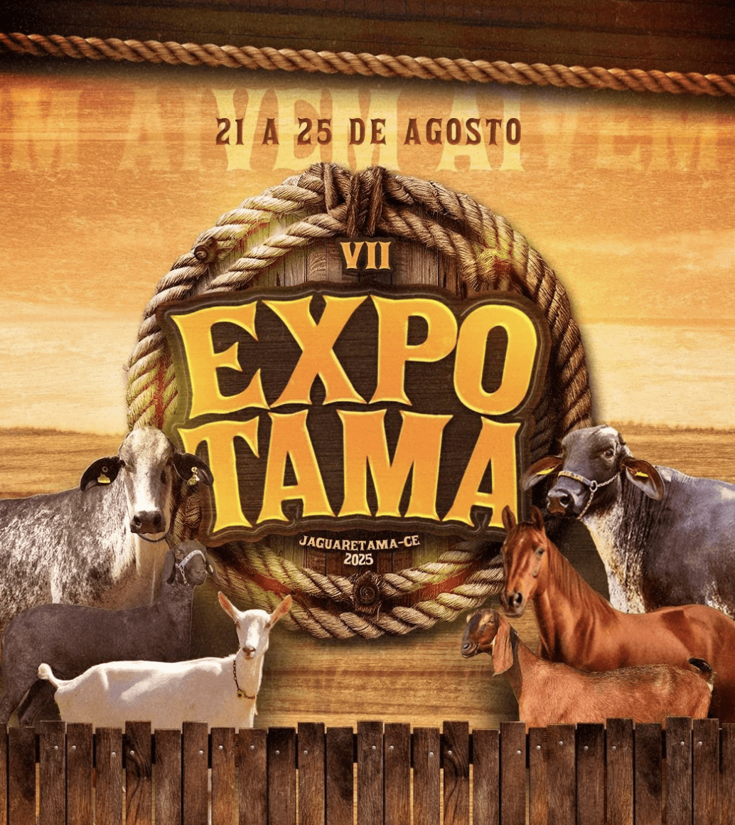 Programação oficial da VII EXPOTAMA Jaguaretama, de 21 a 25 de agosto