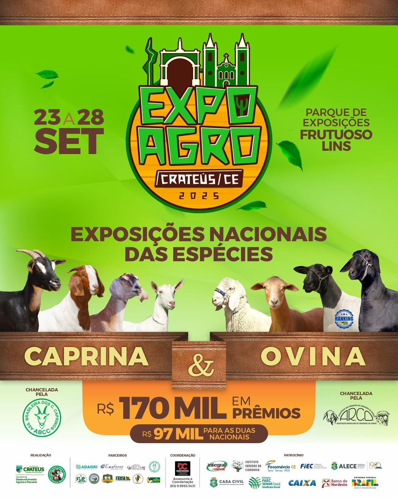 Expoagro Crateús 2025 reúne ovinos, caprinos e bovinos com mais de R$ 170 mil em prêmios.