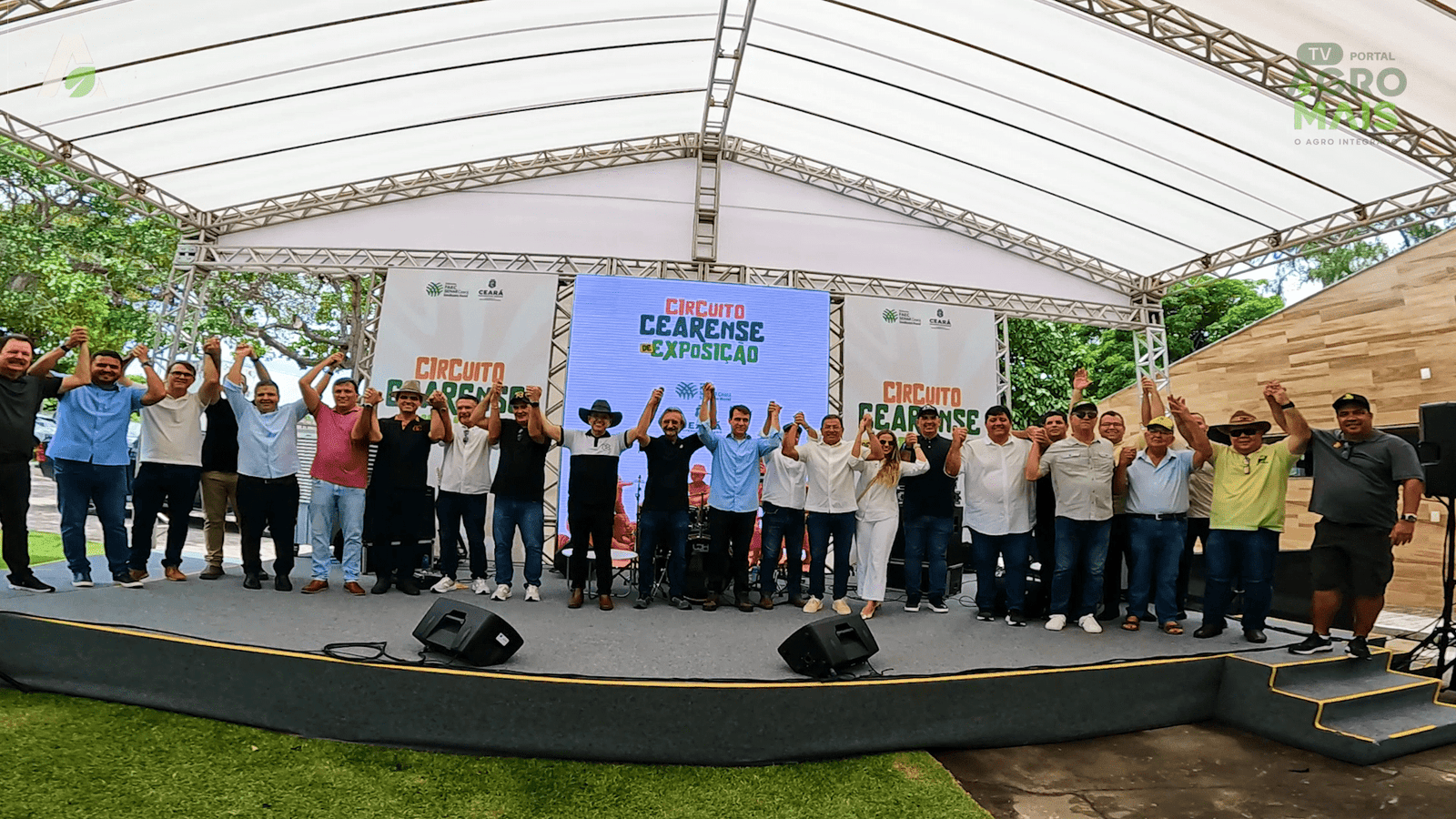 O presidente da FAEC, Amílcar Silveira, durante o lançamento do Circuito de Exposições Agropecuárias do Ceará em Pindoretama.
