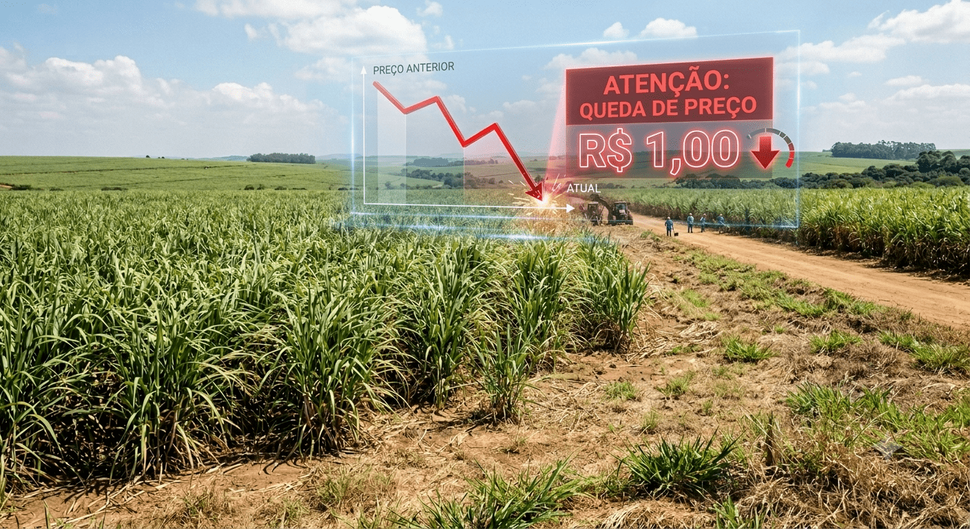 ATR da cana-de-açúcar em São Paulo cai abaixo de R$ 1 e liga alerta para produtores