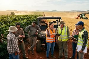 Equipe do agronegócio atua no campo e na cadeia produtiva
