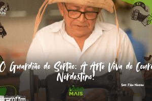 Mestre do couro confeccionando peça artesanal no sertão nordestino