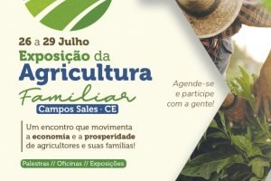 Agricultor familiar em destaque durante a feira agrícola de Campos Sales