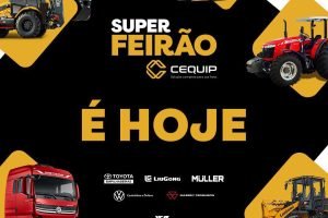 Máquinas e tratores expostos no Super Feirão Cequip em Fortaleza