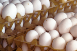 Ovos em uma cesta representando o aumento do consumo e da valorização do produto.