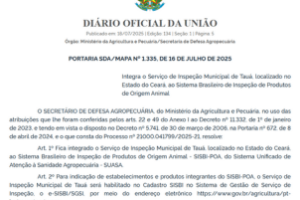 Publicação oficial da Portaria 1.335 no Diário Oficial