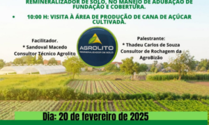 Divulgação oficial do evento Momento Técnico Agrolito, que acontecerá em Viçosa do Ceará no dia 20 de fevereiro de 2025