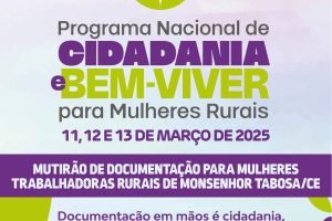 Mulheres do campo reunidas para emissão gratuita de documentos no mutirão.