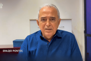Vista aérea dos reservatórios no Ceará com volume reduzido